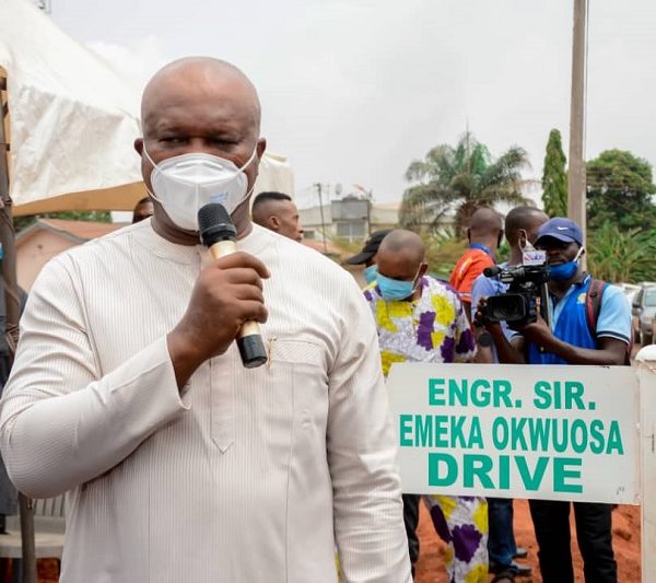 CSR: Okwuosa donates to road infrastructure at All Saints Cathedral, Onitsha